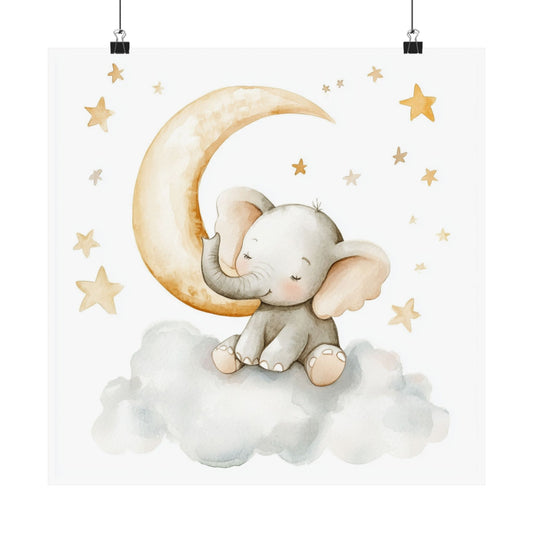 Whimsical Elephant Nursery Art Print, Cute Baby Room Decor, Kid's Room Wall Art, Gift for New Parents, Baby Shower Ideas