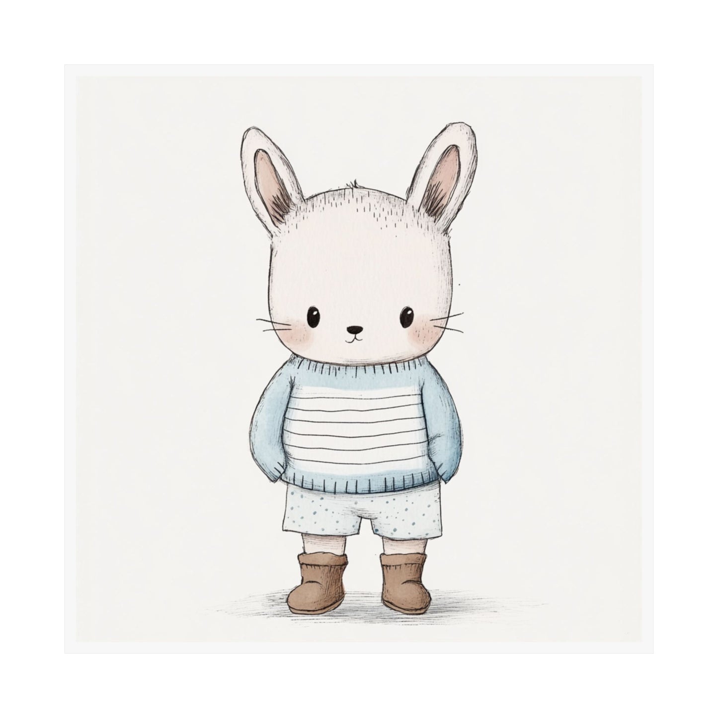 Cute Bunny Matte Vertical Posters, Nursery Decor, Kids Room Art, Unique Baby Shower Gift, Whimsical Wall Art