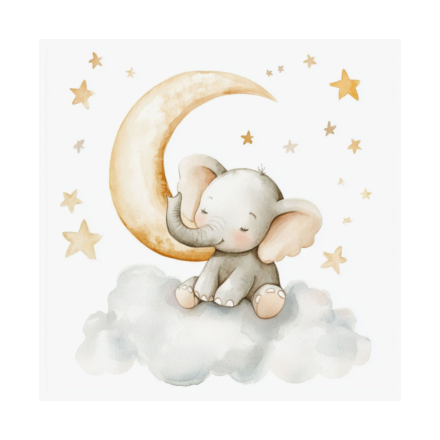 Whimsical Elephant Nursery Art Print, Cute Baby Room Decor, Kid's Room Wall Art, Gift for New Parents, Baby Shower Ideas