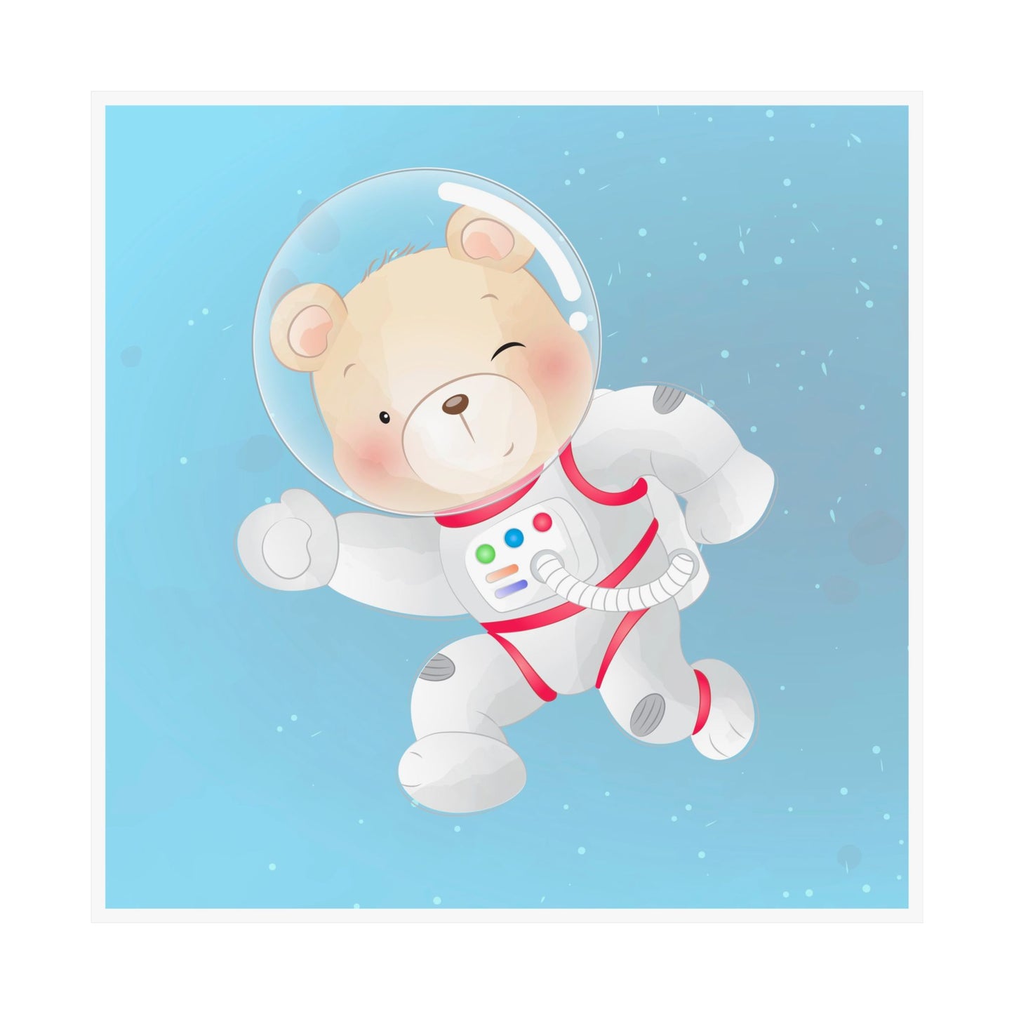 Whimsical Astronaut Bear Poster, Kids Room Decor, Nursery Wall Art, Space Theme Decor, Fun Children's Gift