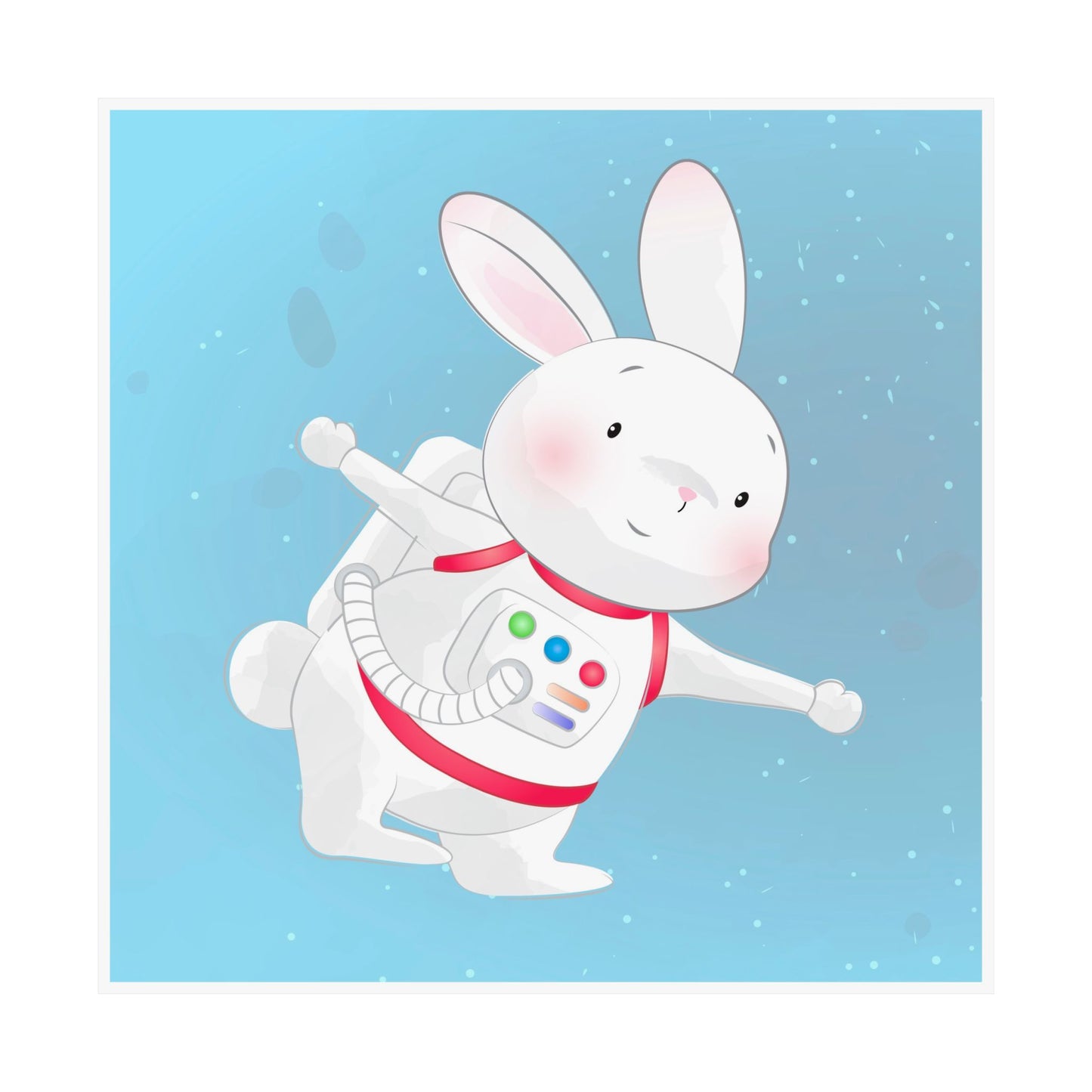 Cute Astronaut Bunny Poster, Nursery Wall Art, Kid's Room Decor, Space Themed Artwork, Birthday Gift for Children