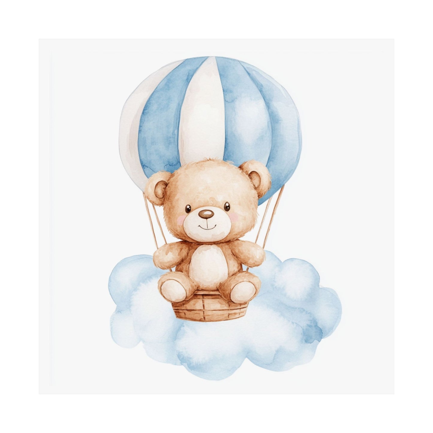 Whimsical Bear Balloon Posters, Nursery Decor, Kids Room Wall Art, Baby Shower Gift, Playful Home Decoration