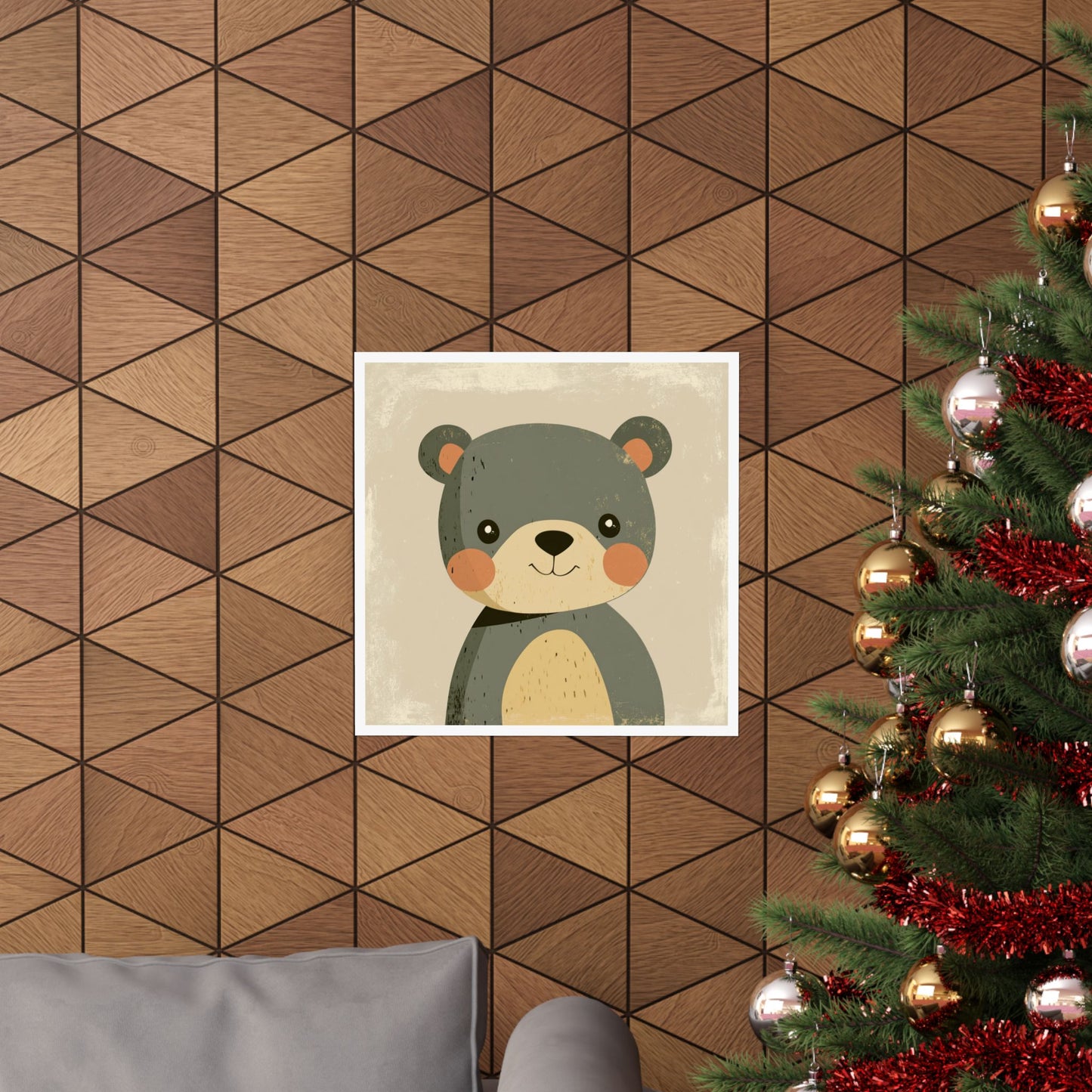 Cute Bear Matte Vertical Poster, Nursery Wall Art, Kids Room Decor, Animal Print, Baby Shower Gift