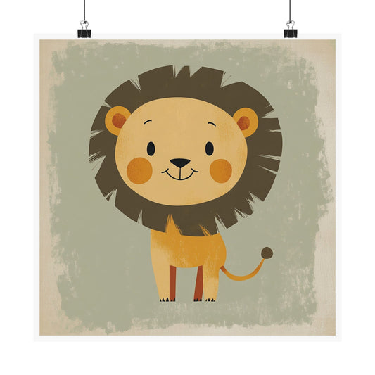 Whimsical Lion Poster Decor, Kid's Room Art, Nursery Wall Print, Animal Theme Decor, Baby Shower Gift