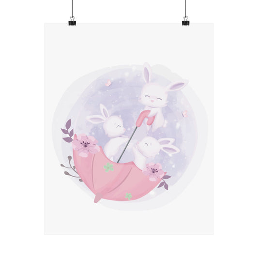 Cute Bunny Umbrella Art Print, Matte Vertical Posters for Kids Room Decor, Nursery Wall Art, Adorable Gift for Baby Showers, Whimsical [...]