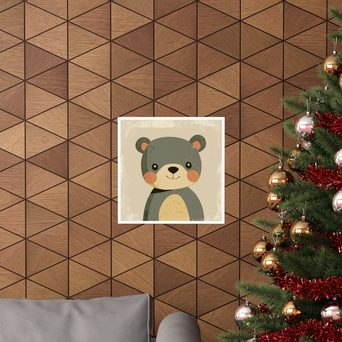 Cute Bear Matte Vertical Poster, Nursery Wall Art, Kids Room Decor, Animal Print, Baby Shower Gift
