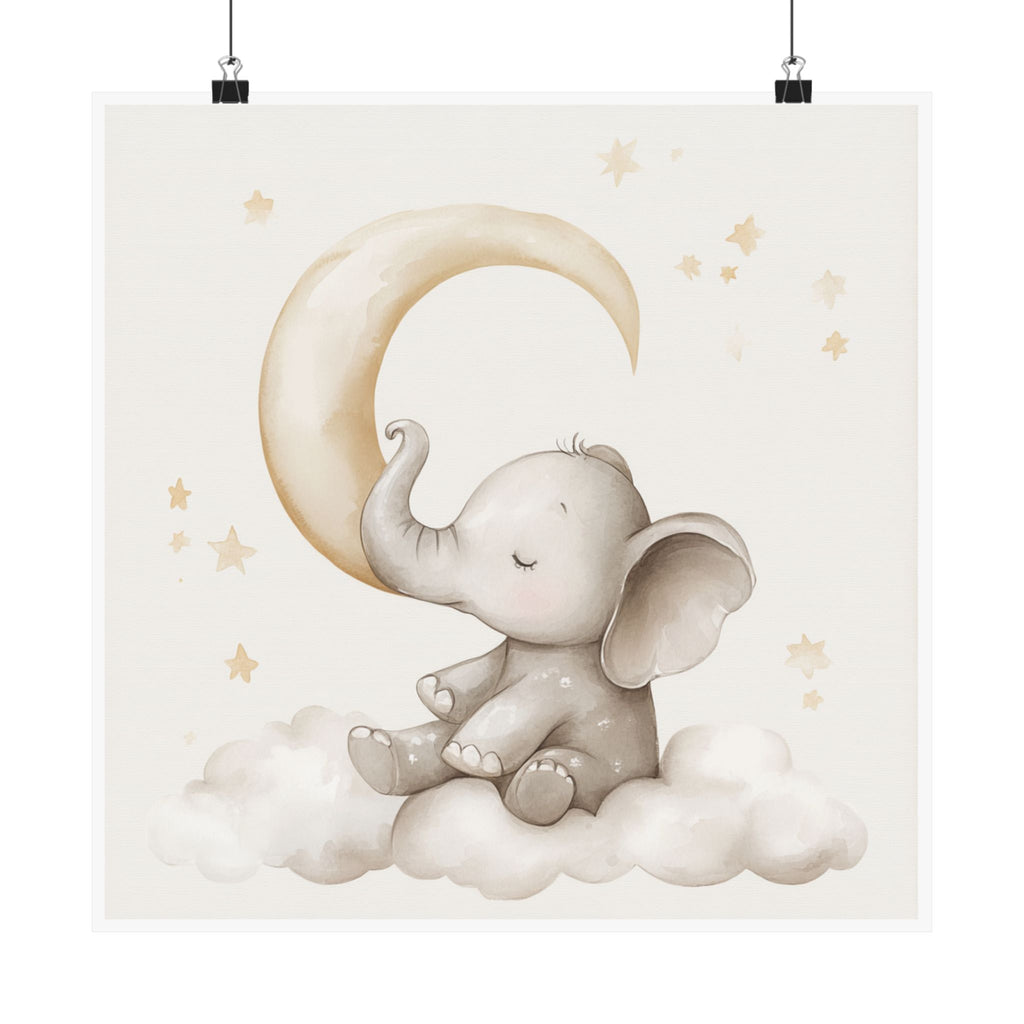 Adorable Baby Elephant Poster, Nursery Wall Art, Child Room Décor, Gift for Baby Shower, Cute Animal Print