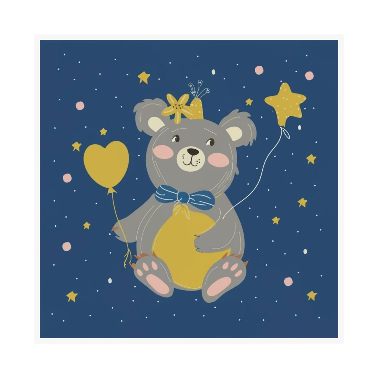 Cute Bear Art Print, Nursery Decor, Kids Room Wall Art, Baby Shower Gift, Animal Poster, Children's Room Decoration
