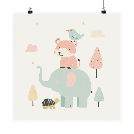 Whimsical Animal Wall Art, Nursery Decor, Kids Room Art, Playroom Decor, Cute Animal Prints