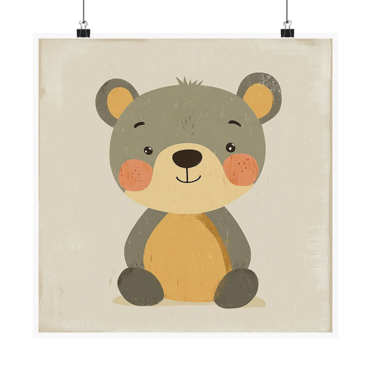 Cute Bear Matte Vertical Posters, Nursery Wall Art, Kids Room Decor, Baby Shower Gift, Animal Print