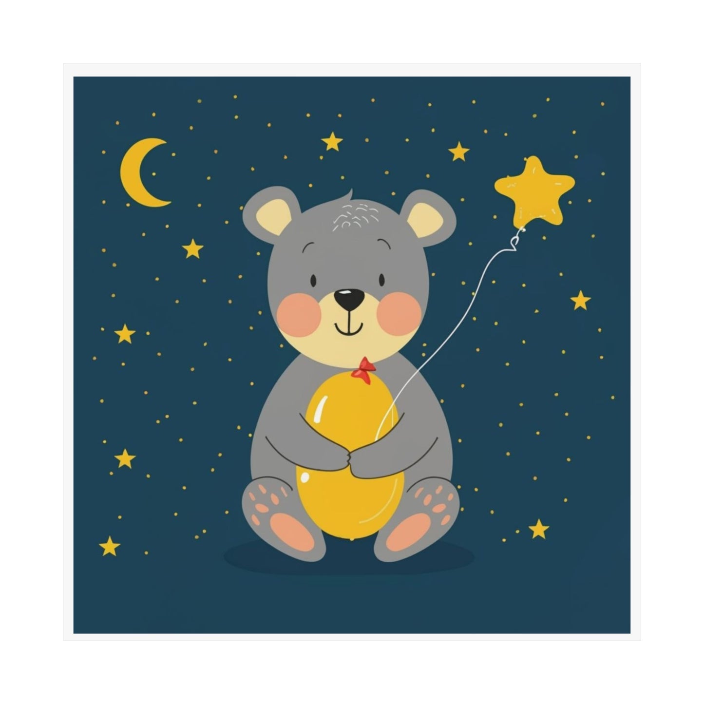 Whimsical Bear Poster, Kids Room Decor, Nursery Wall Art, Baby Shower Gift, Cute Animal Print, Child's Bedroom Decor