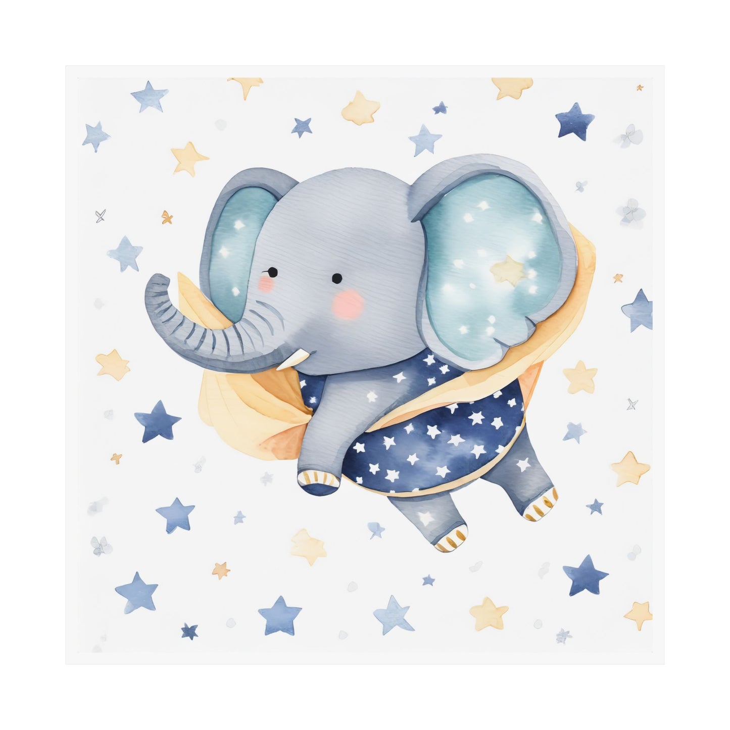 Whimsical Elephant Vertical Poster | Nursery Decor, Children's Room Art, Baby Shower Gift, Playroom Wall Art, Animal Print