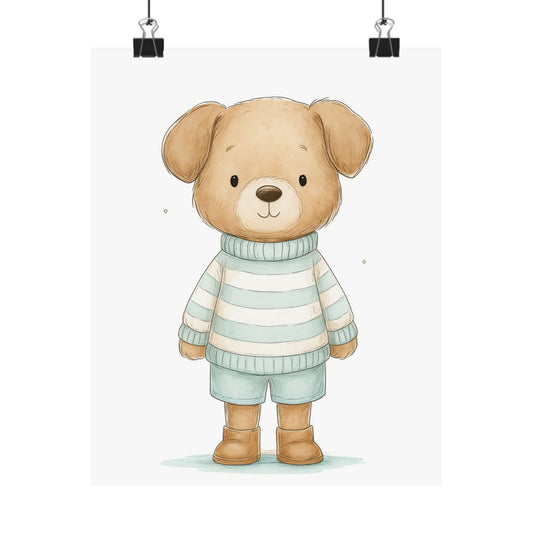 Cute Puppy Poster Art, Nursery Decor, Kids Room Wall Art, Baby Shower Gift, Animal Lover Print