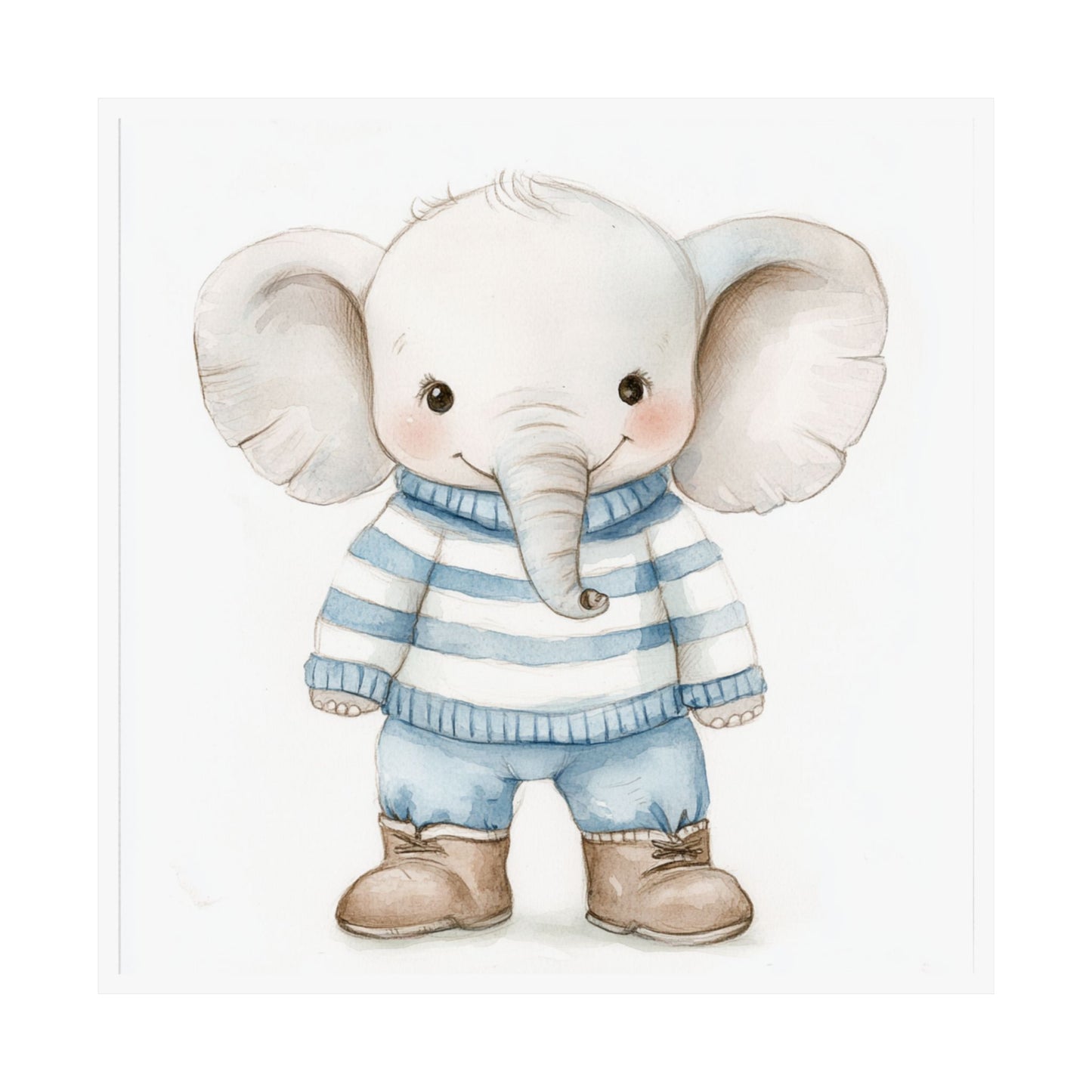 Adorable Elephant Nursery Art Print, Kids Room Decor, Baby Shower Gift, Playroom Wall Art, Whimsical Animal Poster