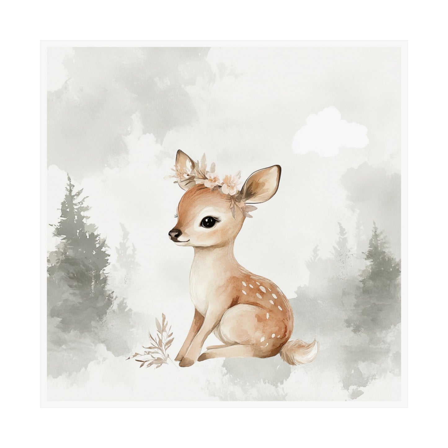 Whimsical Deer Wall Art Poster, Nature Decor, Nursery Print, Forest Theme Decor, Animal Lover Gift