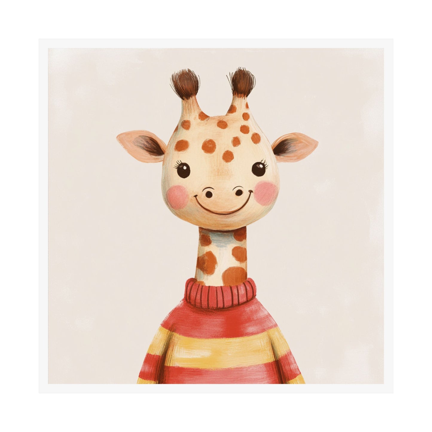 Cute Giraffe Nursery Art Print, Kids Room Decor, Baby Shower Gift, Whimsical Wall Art, Playful Home Decor
