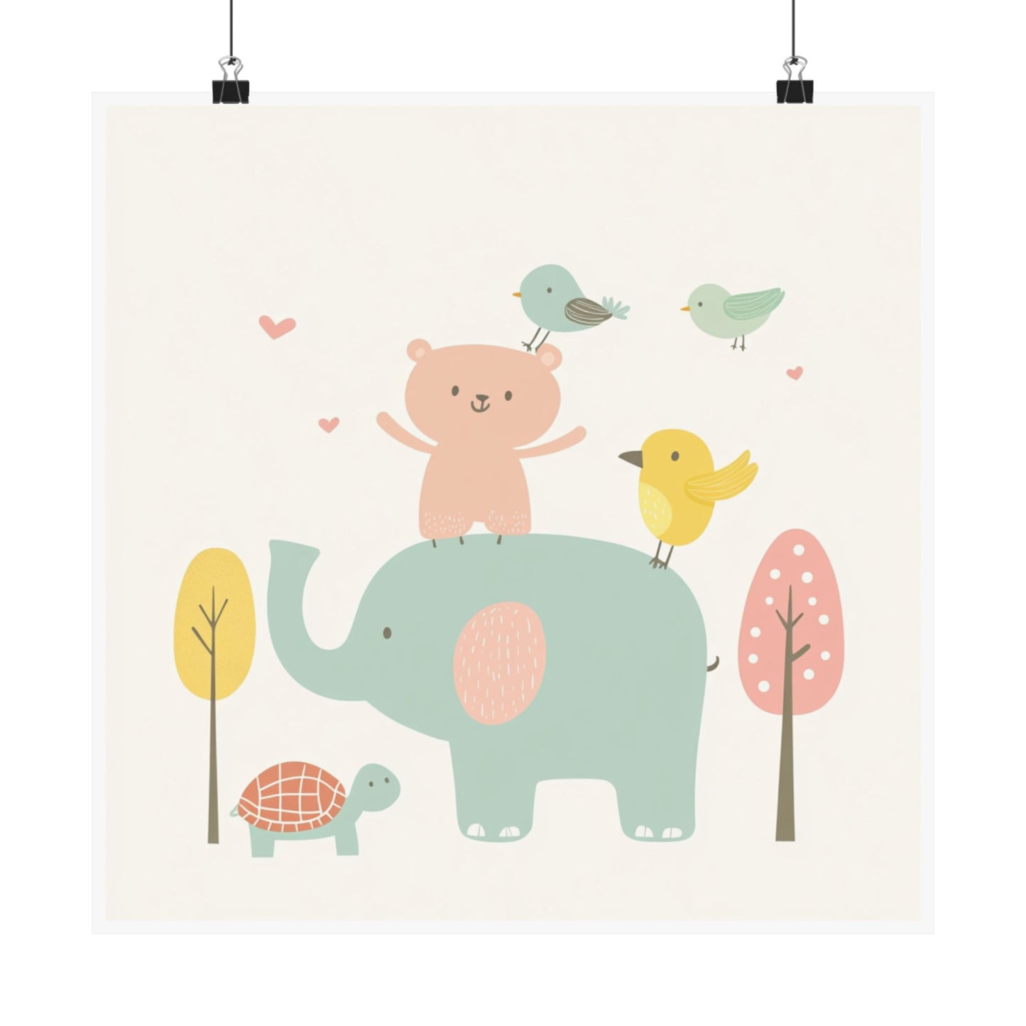 Cute Animal Nursery Wall Art, Matte Vertical Posters for Kids, Baby Room Decor, Playroom Decor, Gift for New Parents, Nursery Prints