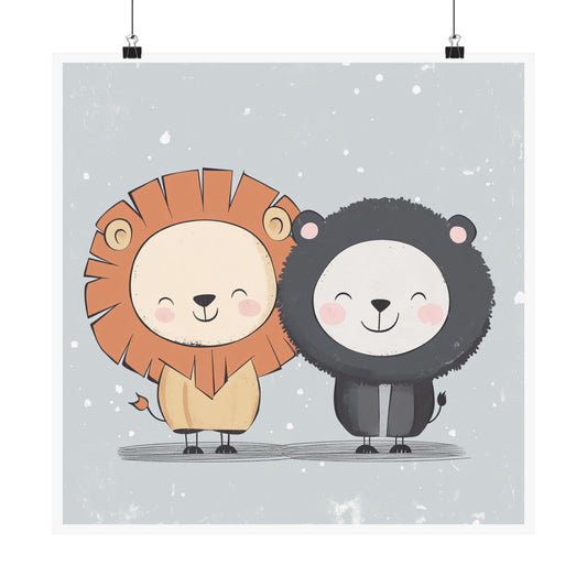 Cute Animal Friends Vertical Posters, Kid's Room Decor, Nursery Wall Art, Baby Shower Gift, Adorable Animal Prints