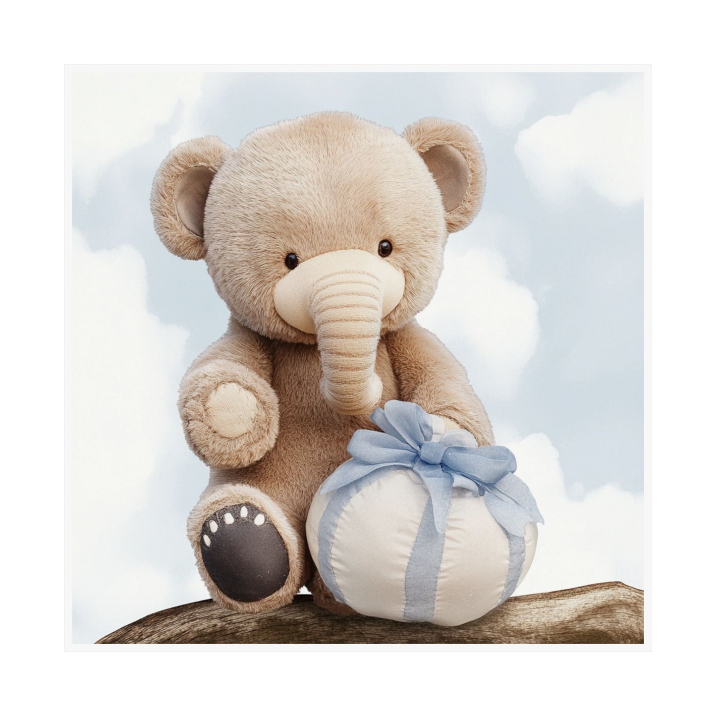 Cute Elephant Baby Shower Vertical Poster, Nursery Wall Art, Children's Room Decor, Gift for Baby Shower, Animal Art Print