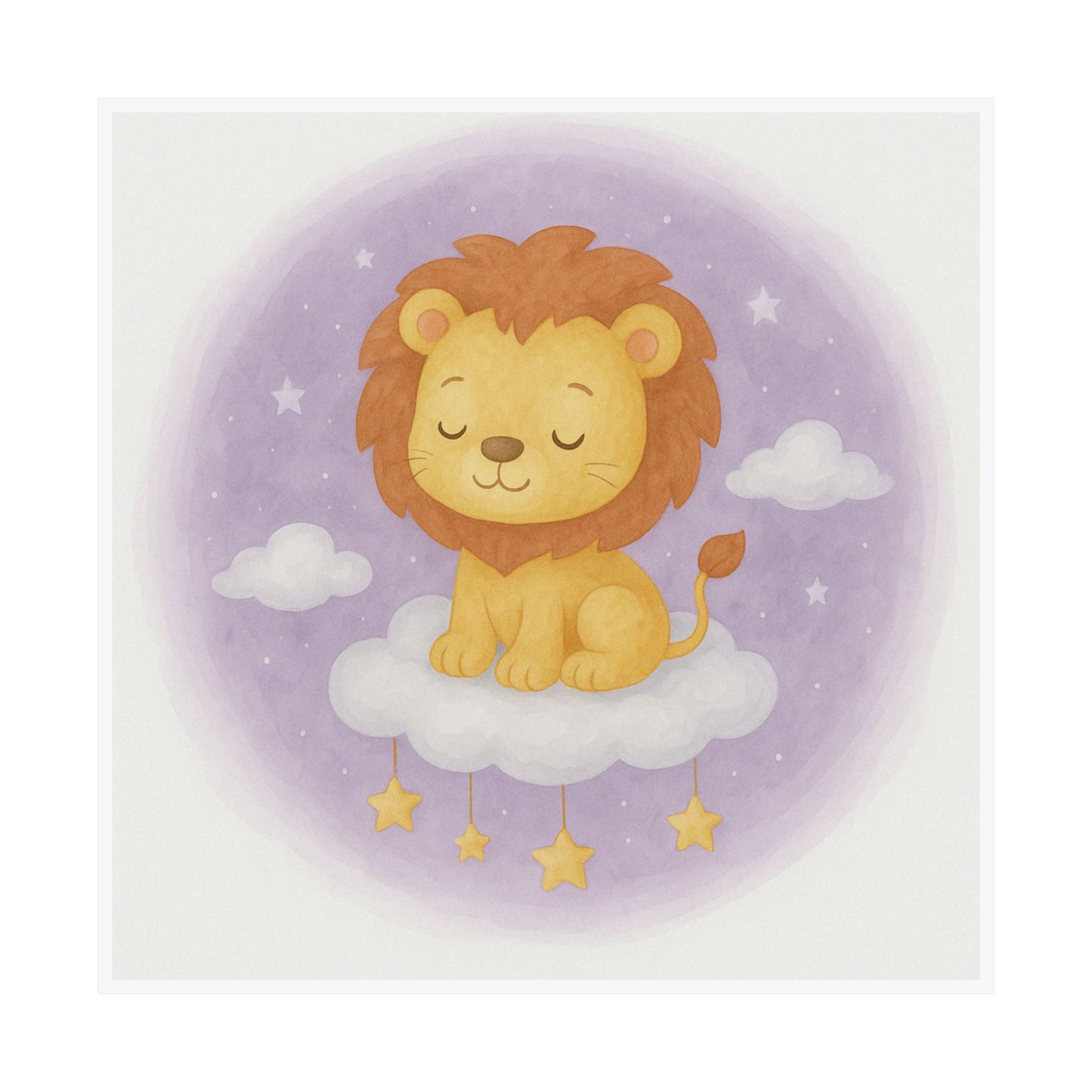 Whimsical Lion Nursery Poster, Cute Animal Art Print, Baby Room Decor, Children's Wall Art, Kids' Room Decoration, Adorable Kids Gift