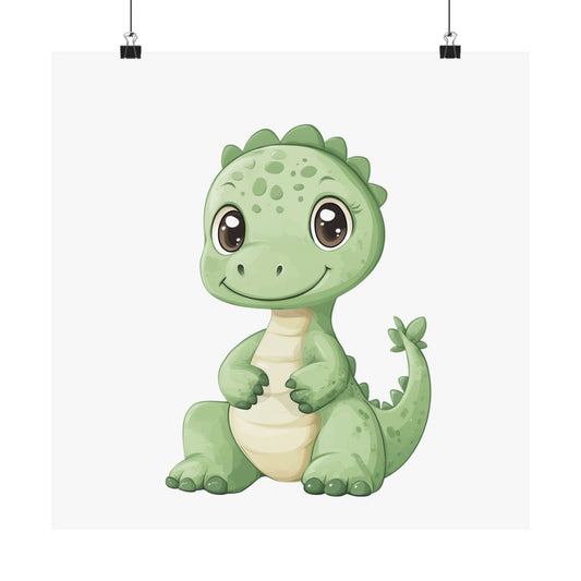 Cute Dinosaur Matte Vertical Poster, Kids Room Decor, Nursery Wall Art, Baby Shower Gift, Whimsical Art Print