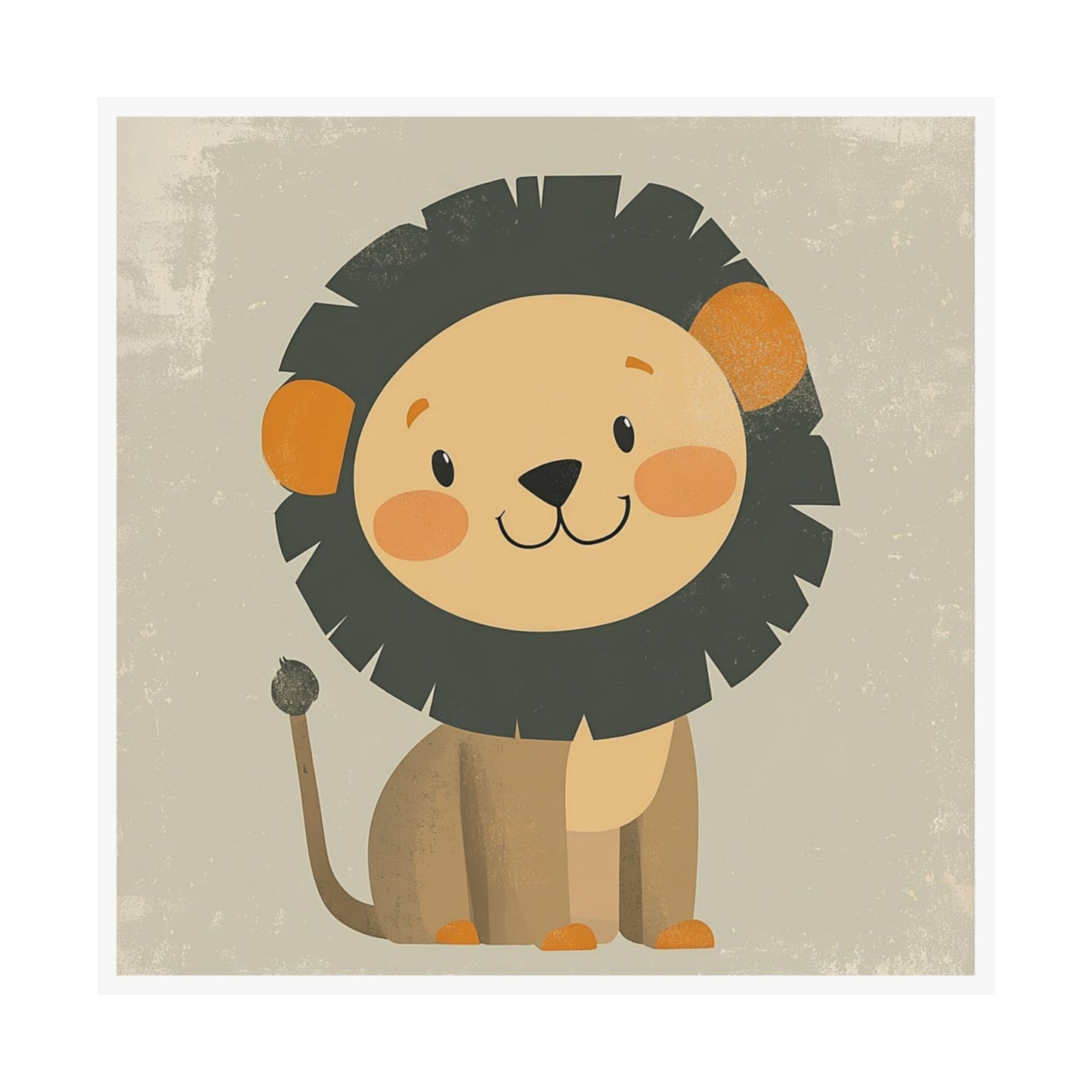 Cute Lion Nursery Wall Art, Matte Vertical Posters for Baby Room Decor, Animal Art Print, Kids Bedroom Decor, Safari Theme