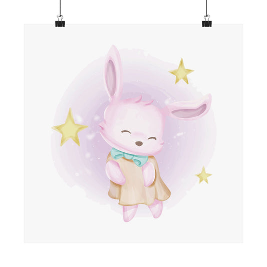 Cute Bunny Vertical Poster, Nursery Decor, Kids Room Art, Baby Shower Gift, Whimsical Wall Art, Playful Animal Print