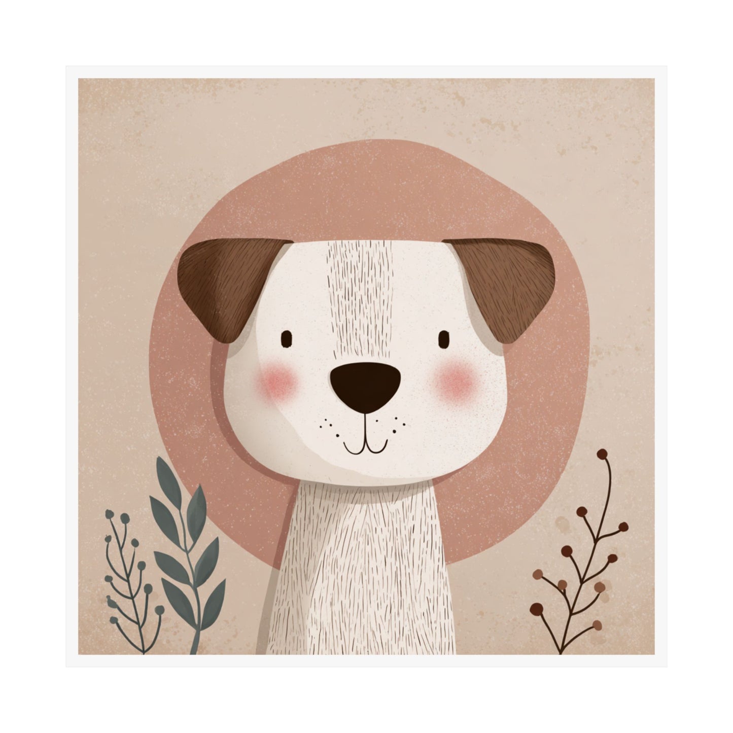 Cute Dog Matte Vertical Poster, Pet Lover Wall Art, Kids Room Decor, Nursery Print, Gift for Dog Owners, Playful Home Design