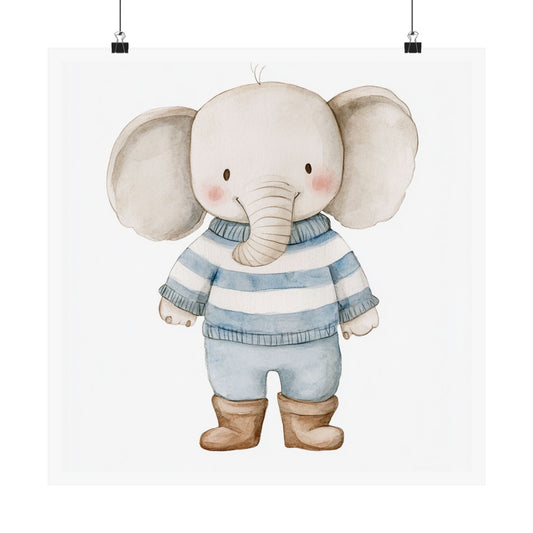 Cute Elephant Nursery Poster, Animal Wall Art, Baby Shower Gift, Children's Room Decor, Playroom Art