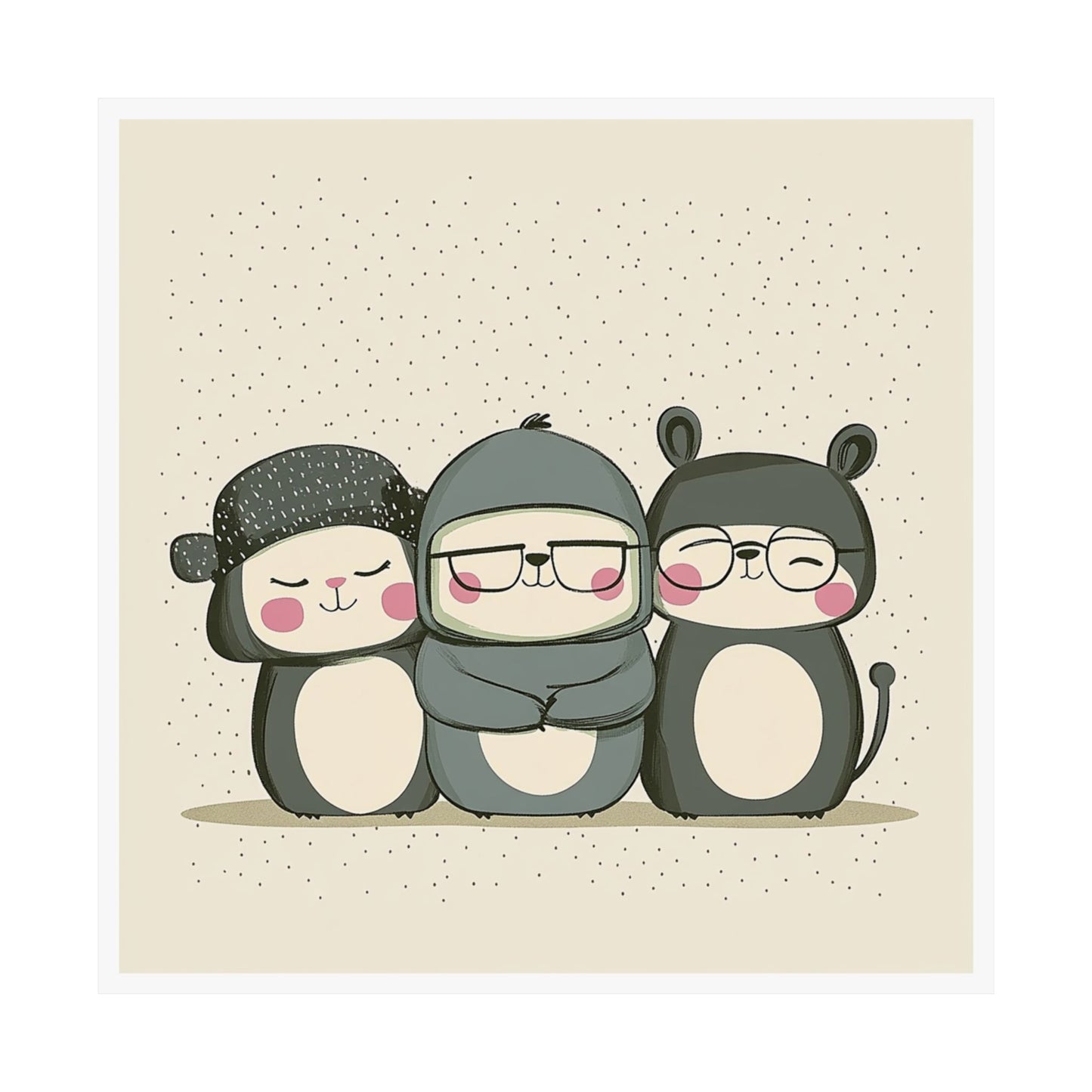 Cute Animal Friends Vertical Posters, Kid's Room Decor, Playroom Wall Art, Whimsical Nursery Decor, Gift for Animal Lovers