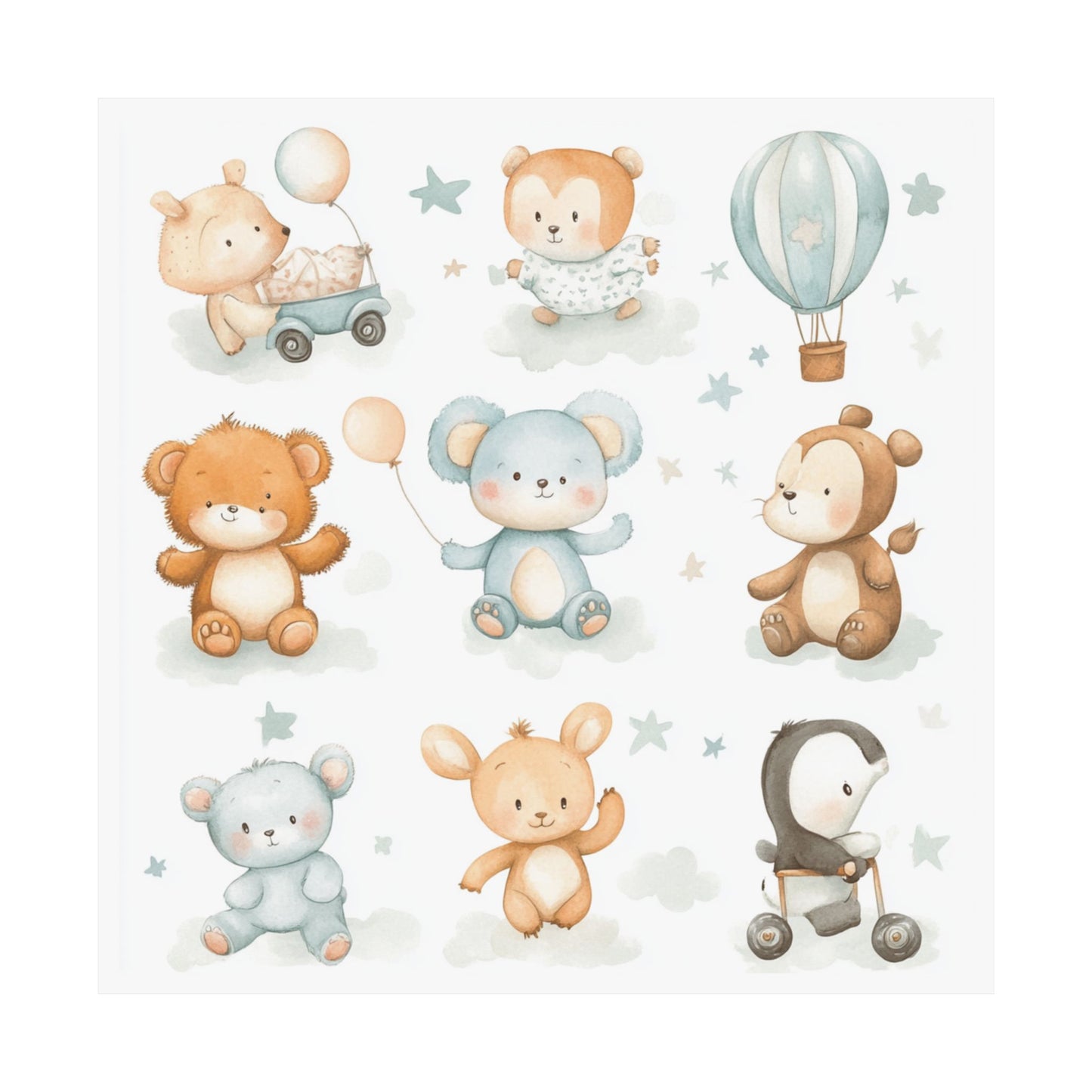 Whimsical Baby Animal Posters, Nursery Decor, Kids Room Art, Cute Wall Art, Baby Shower Gift, Playroom Decoration