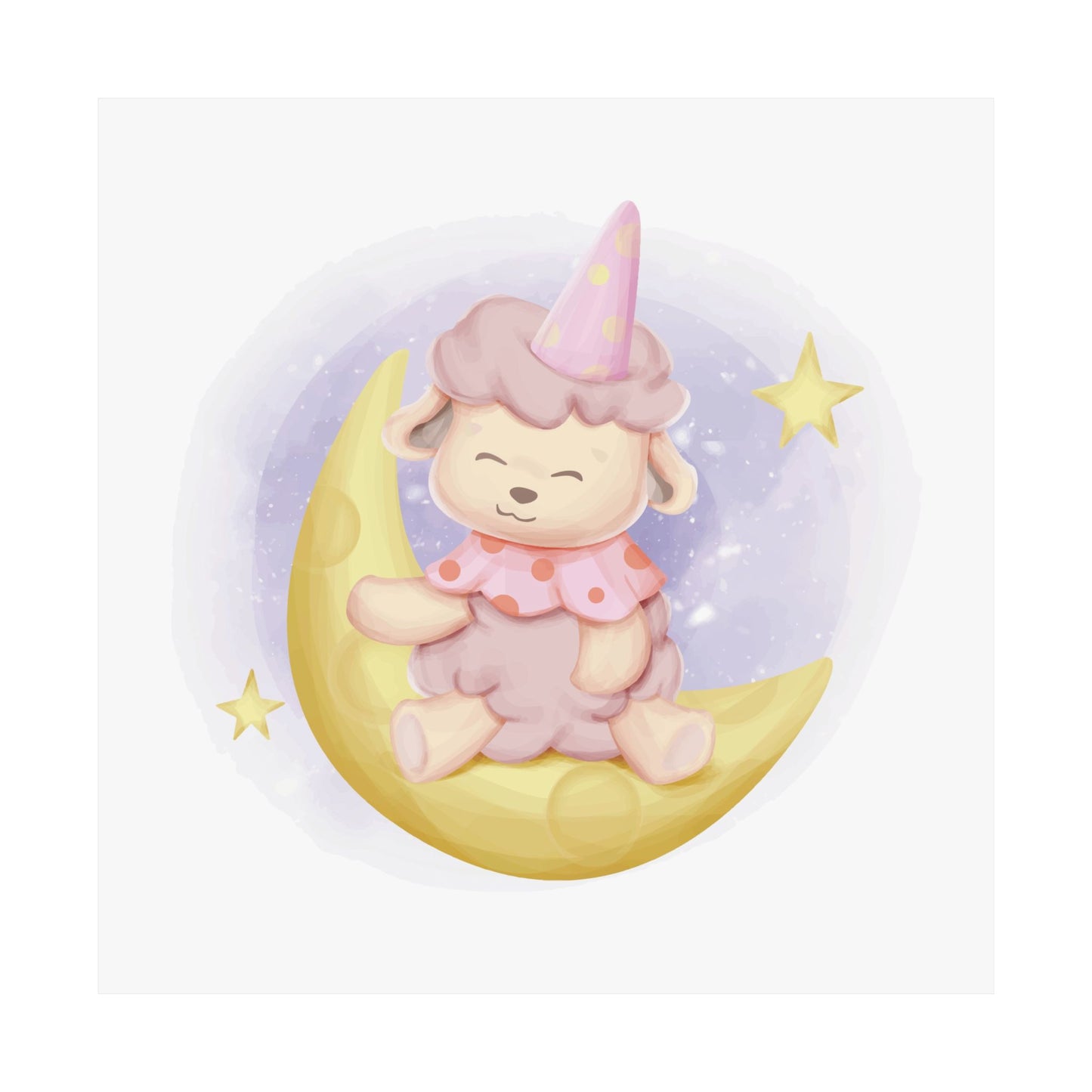Whimsical Sleepy Sheep Poster, Cute Kid's Room Decor, Nursery Art, Baby Shower Gift, Pastel Wall Art, Dreamy Decor