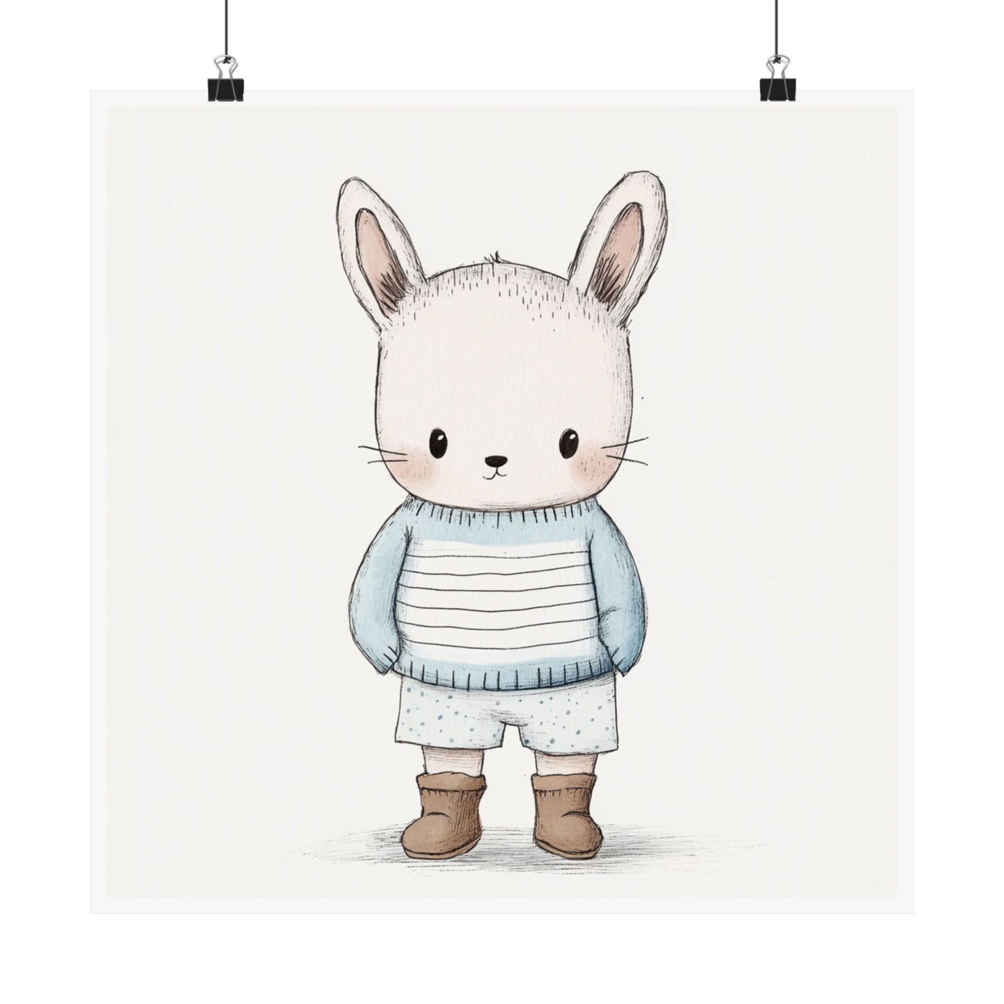 Cute Bunny Matte Vertical Posters, Nursery Decor, Kids Room Art, Unique Baby Shower Gift, Whimsical Wall Art