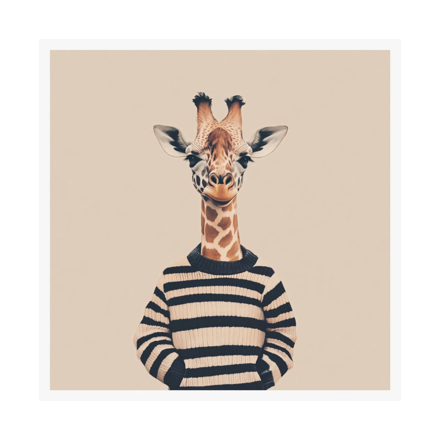 Playful Giraffe Art Print, Quirky Wall Decor, Animal Lover Gift, Kids Room, Nursery Art, Unique Home Decor, Funny Poster