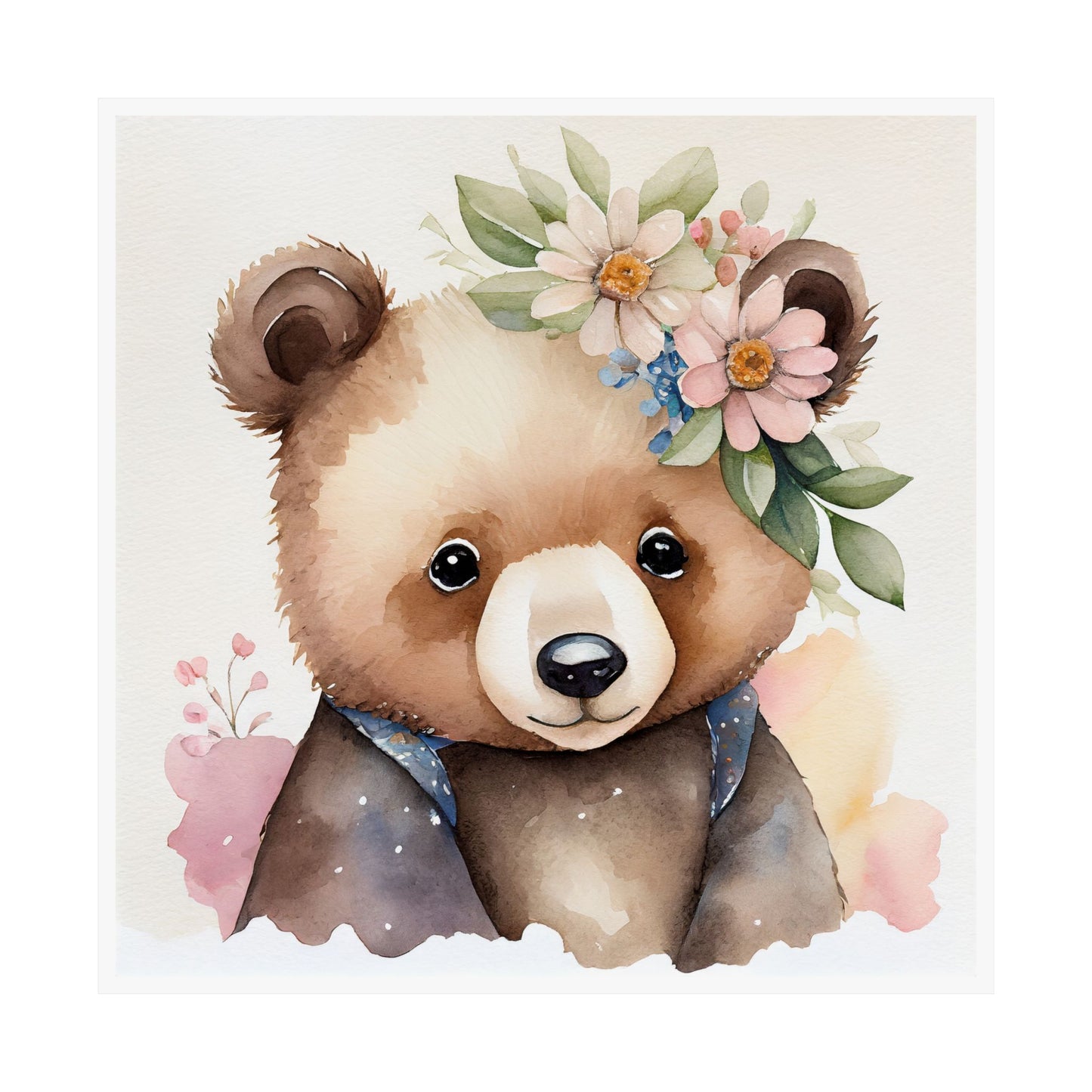 Adorable Bear Illustration Poster, Cute Wall Art, Nursery Décor, Baby Shower Gift, Animal Print, Kids Room Decoration